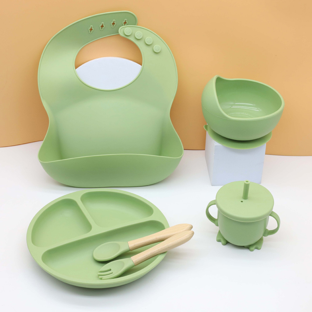 Baby Food Product - Hot baby food tableware set bib