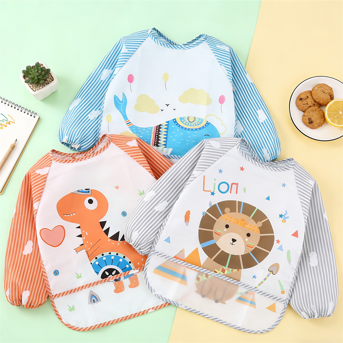 2pcs Waterproof Full Sleeve Ba – Baby Food Eat Bewertung und Preis