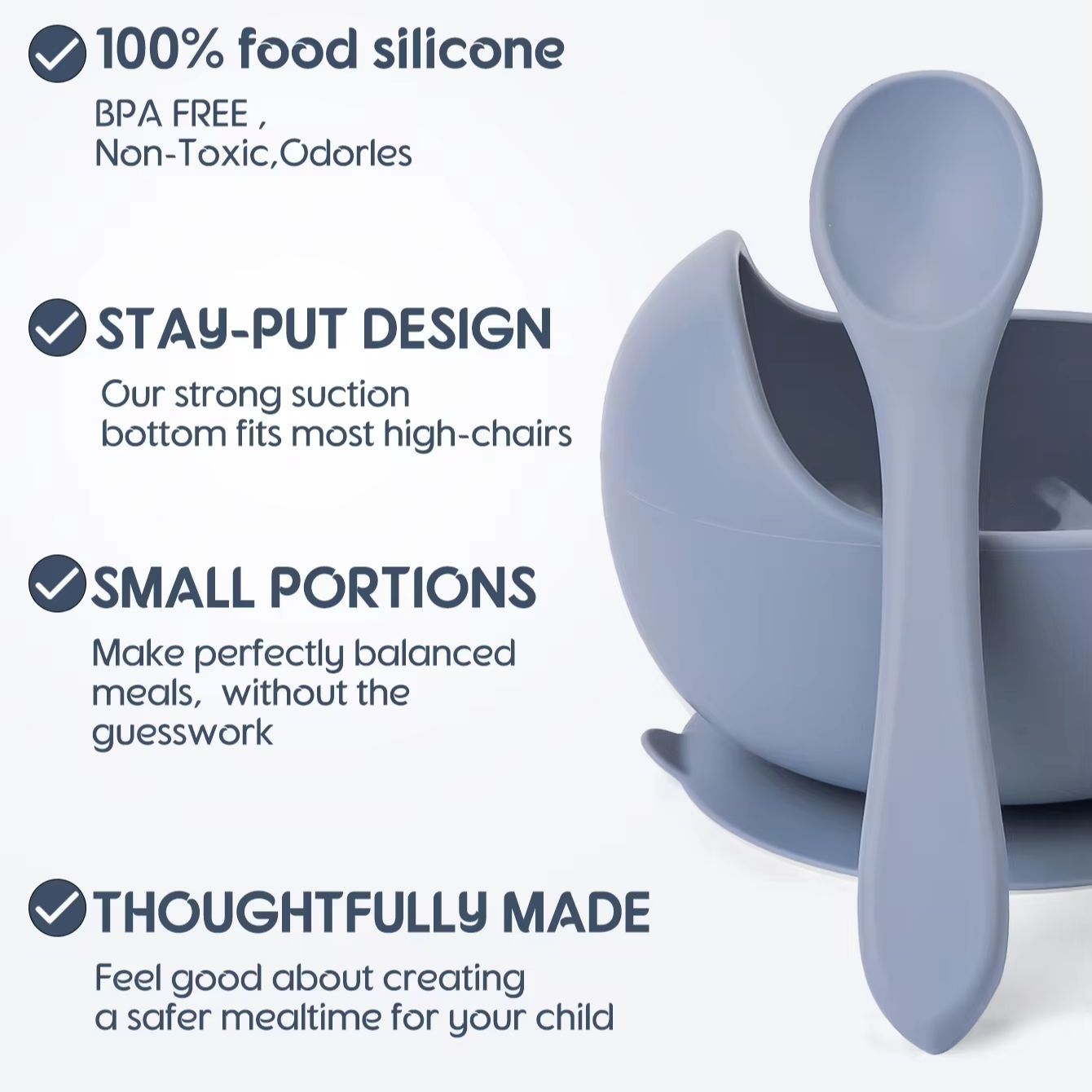 2PC Silicone Sucker Bowl Feedi – Baby Food Product Bewertung und Preis