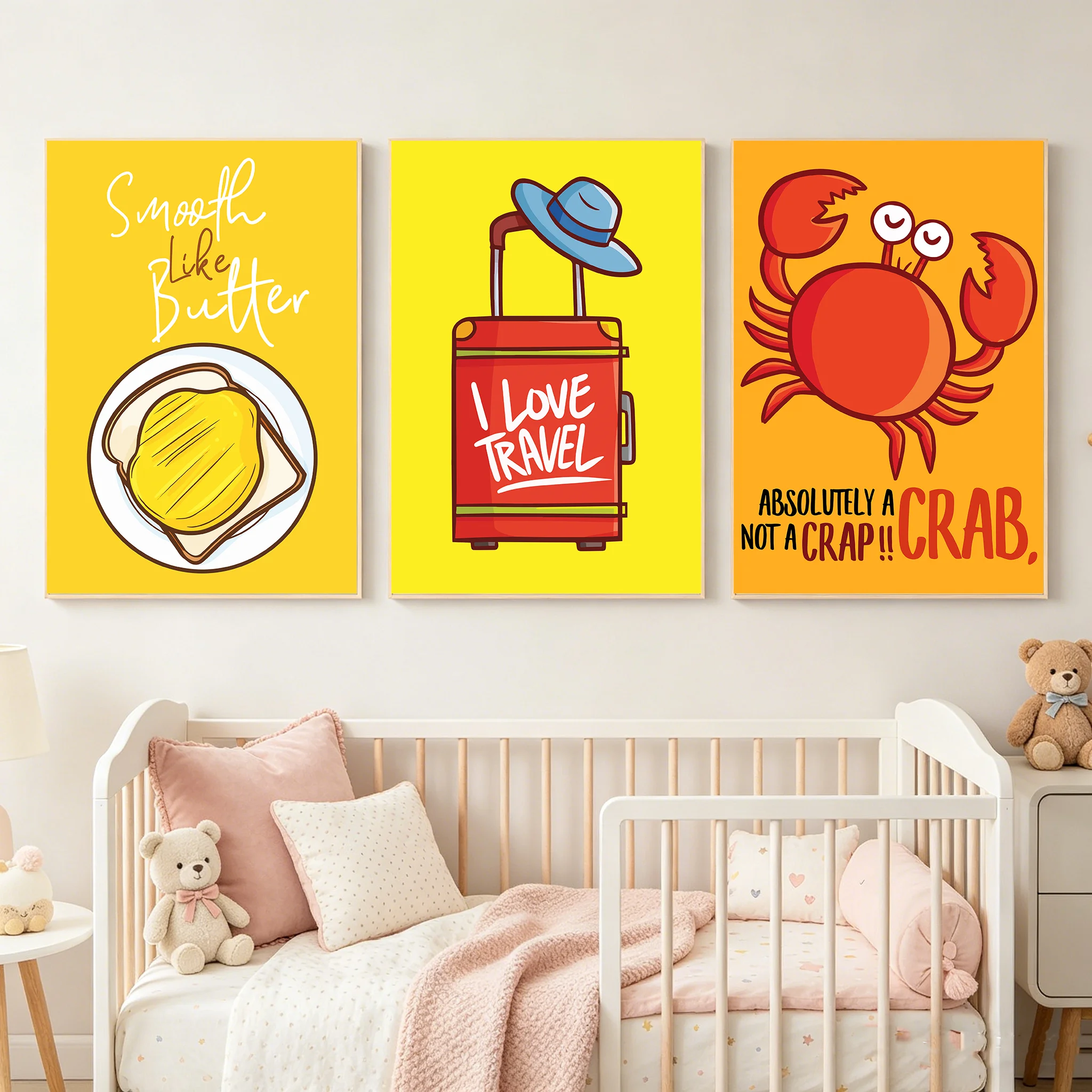 1pc frameless Cartoon Nursery  – Baby Food Quote Bewertung und Preis
