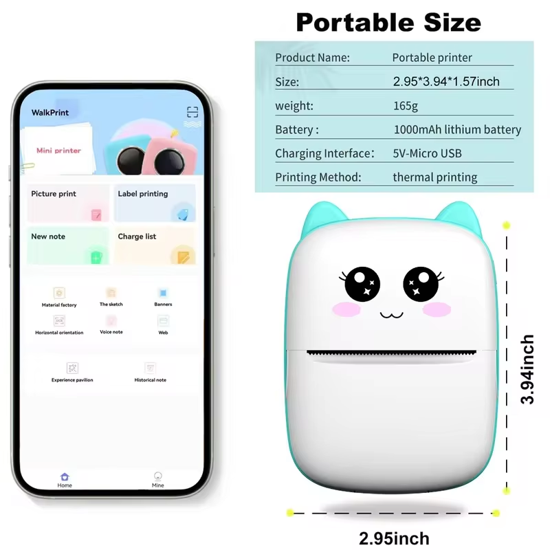 New portable mini printer wire – Baby Food Label Bewertung und Preis