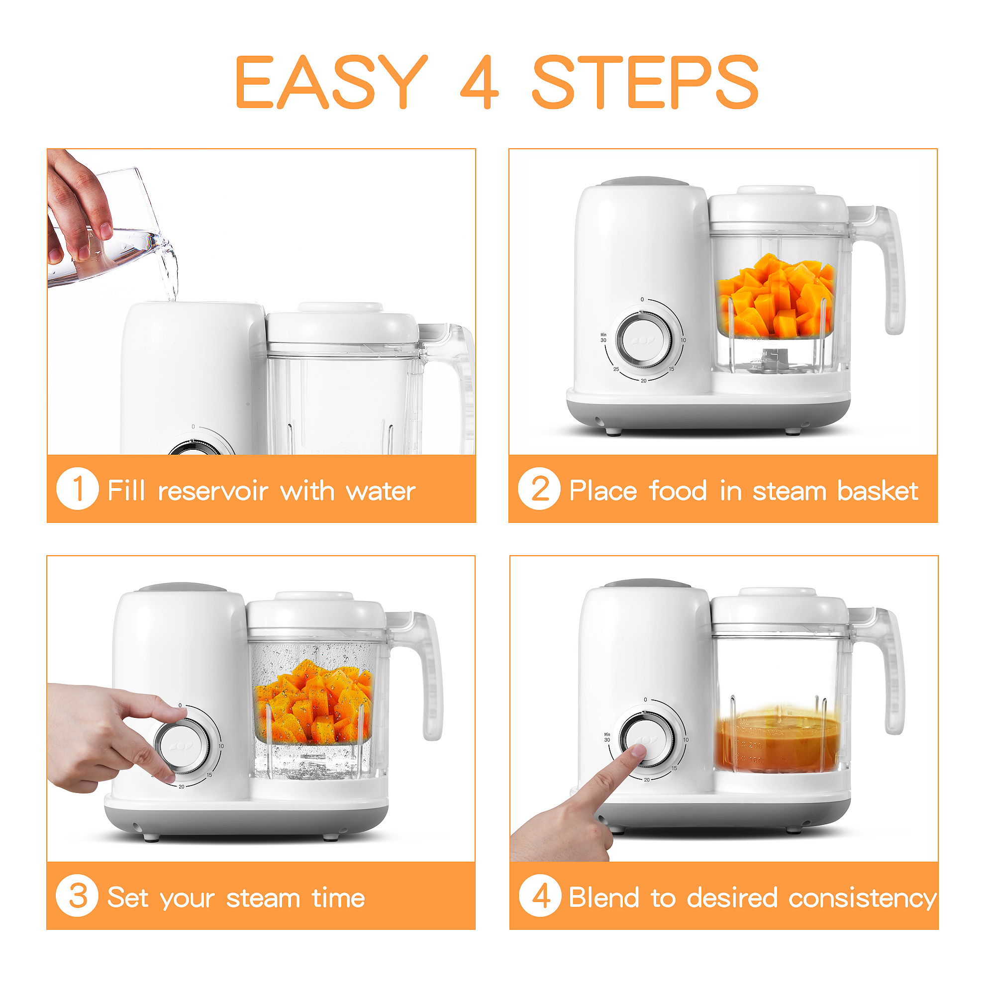 Baby Food Maker, 4 in 1 Baby F – Baby Food Steamer Baby Safe Bewertung und Preis